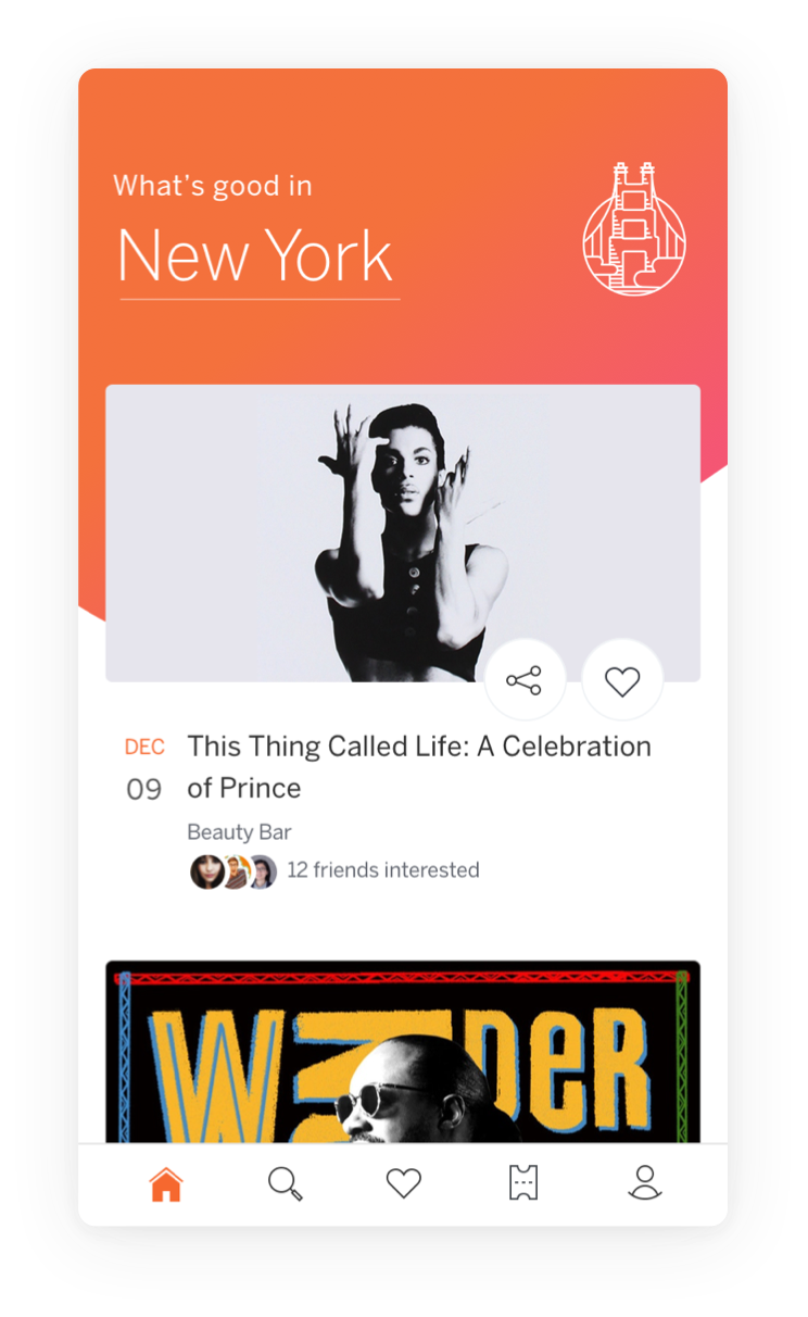 Location selection app screen